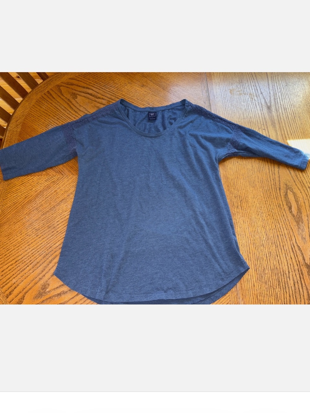 GAP Maternity Soft Navy Three-Quarter Sleeve Women's Top Large